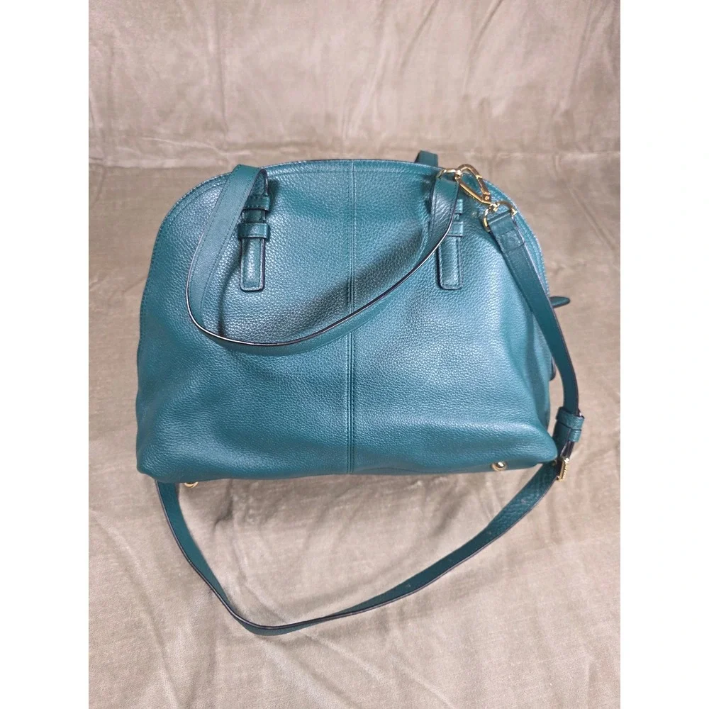 Vera‎ Bradley Pebbled Leather Diana Sycamore Teal Satchel Crossbody Handbag